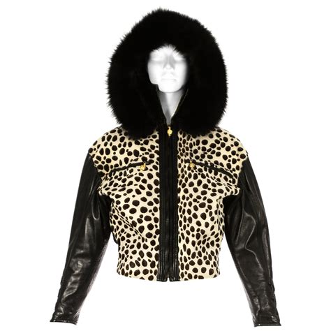 versace shearling coat|Versace bomber jacket.